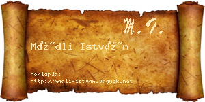 Mádli István névjegykártya